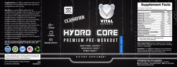 Hydro Core Pre Workout - Tropical Sunrise
